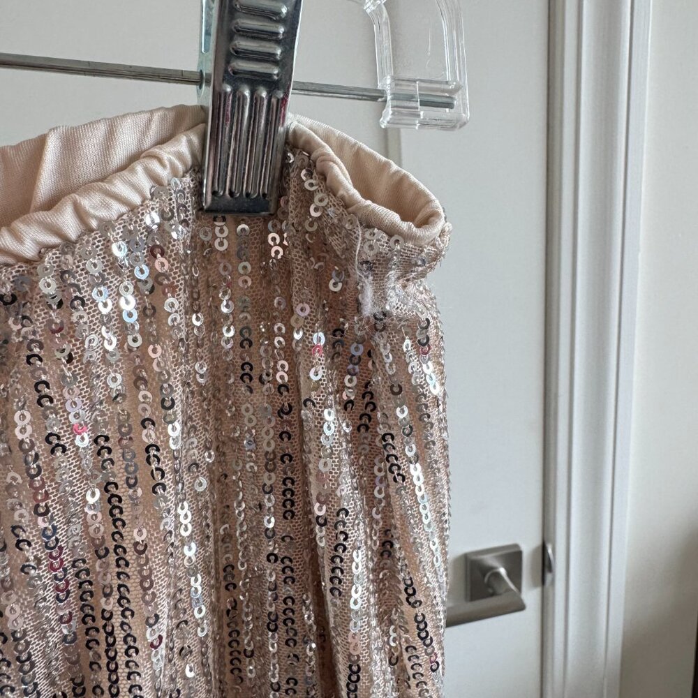 High-Waisted Sequin Maxi Skirt silver NWT - Picture 4 of 5
